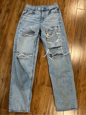 American Eagle Outfitters Baggy Light Blue Denim Jeans 4
